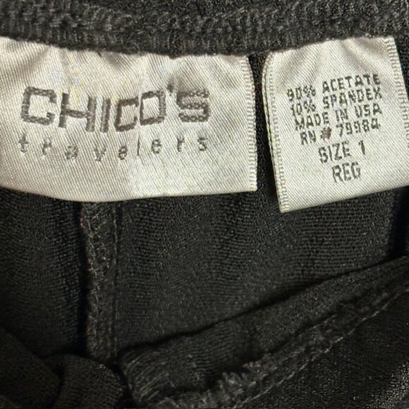 Chico's Travelers Beaded Evening Gala Tunic/Pants - Black - US 8 - Picture 14 of 16